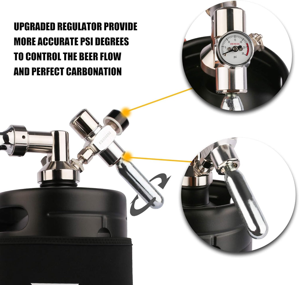 64oz Stainless Steel Pressurized Mini Keg with Cooler Jacket H70907