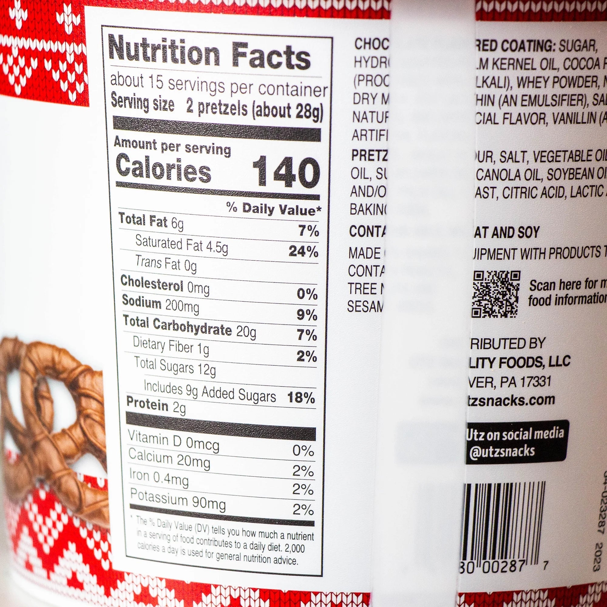 Chocolate Flavored Covered Holiday Pretzels (3, 15oz barrels) - Sweet and Salty Kettle Popcorn (1, 5.5oz) - 4 Items Total V481948