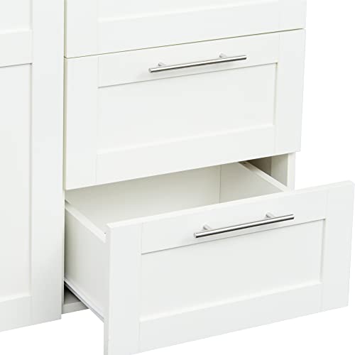 White Tall Kitchen Pantry Cabinet with 2 Doors and 2 Drawers A2132