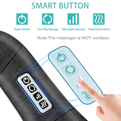 Shiatsu Back and Neck Massager with Heat, Electric Massage Pillow D6760