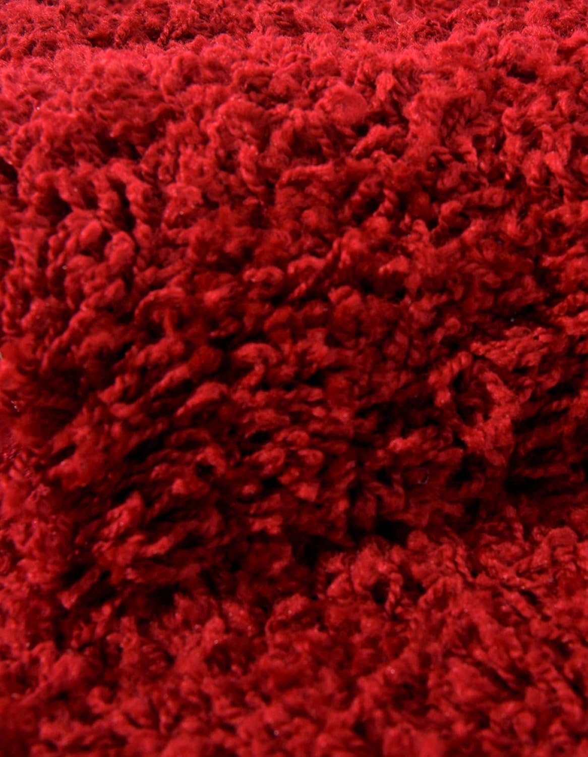 8' x 11' Cherry Red Shag Rug R1734