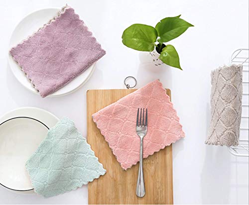 12 Pack Coral Velvet Kitchen Dish Towels Y21159