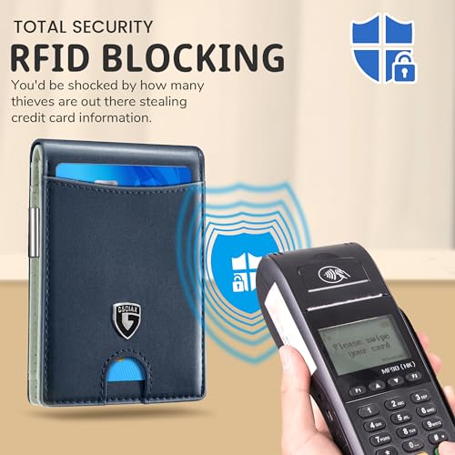 Slim Leather Bifold Wallet with Money Clip H451