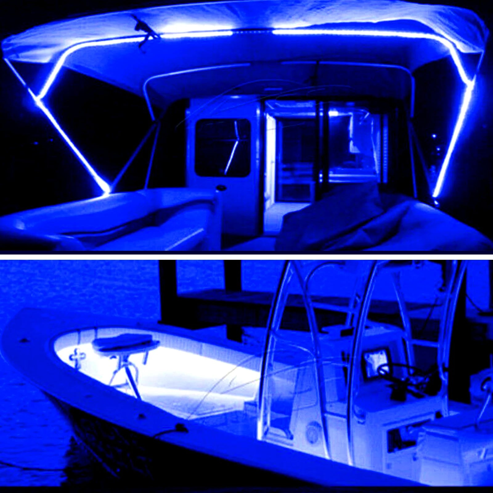Blue 16.4ft LED Strip Lights with RF Remote 5050 6000K Q3663
