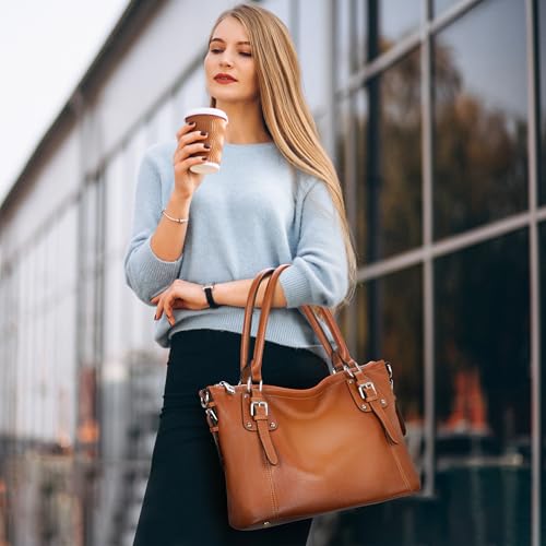 Genuine Leather Tote Shoulder Bag Satchel Purse Top Handle Hobo Crossbody Purse G6456