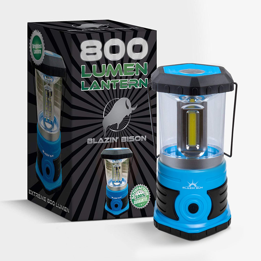 800 Lumen Battery Powered LED Camping Lantern (Blue) B221