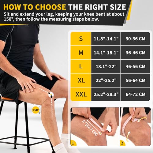 2 Pack Knee Compression Sleeves with Side Stabilizers & Patella Gel Pad X3541