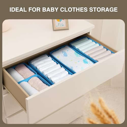 Set of 4 Light Grey Fabric Drawer Organizer D8300