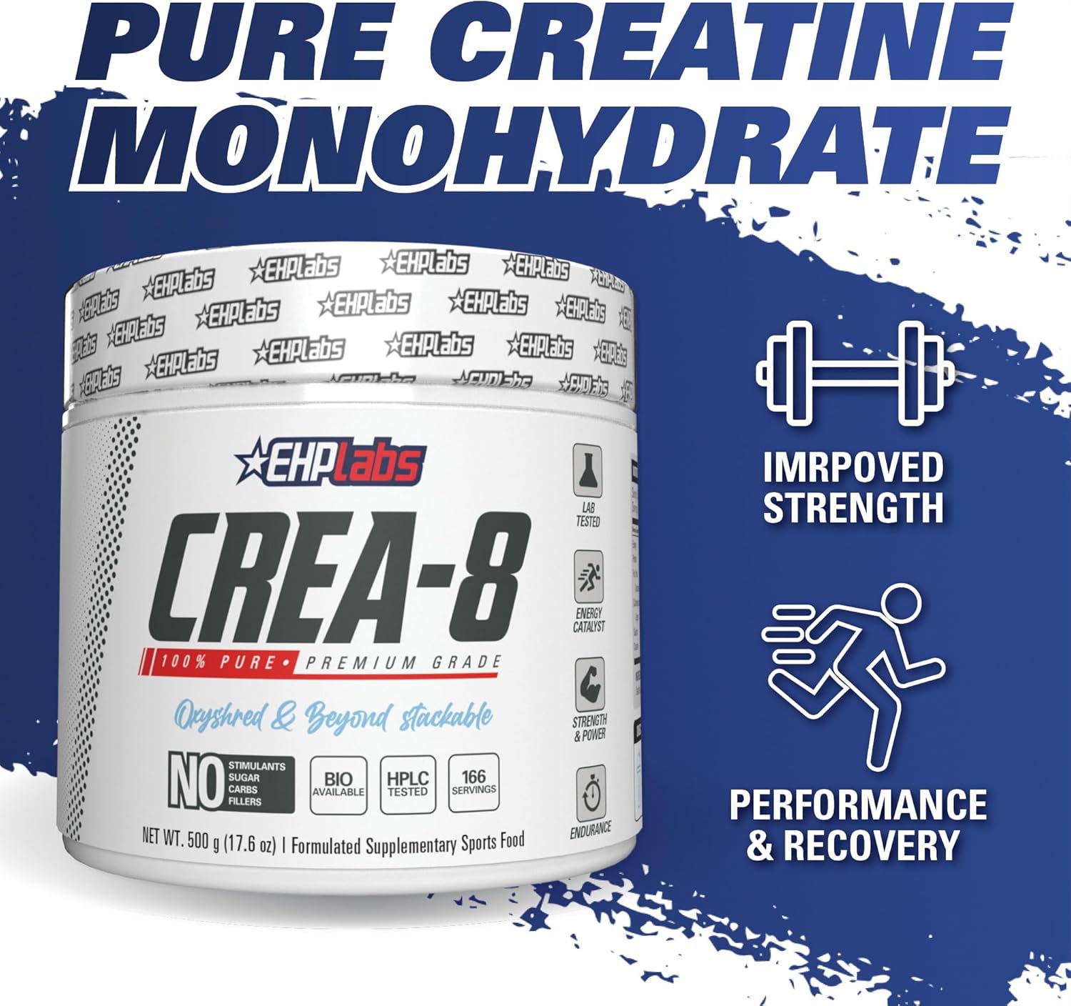 Creatine Monohydrate Powder, Unflavored - 100 Servings (500g) S2190