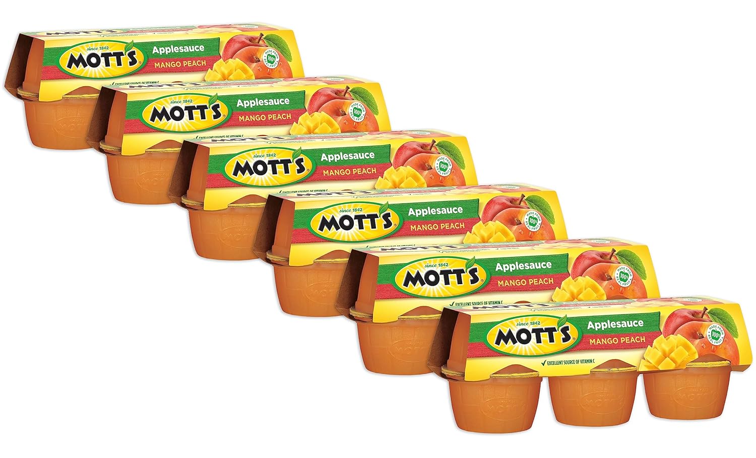 Mango Peach Applesauce 6/4oz Cups (Pack of 6) E816440