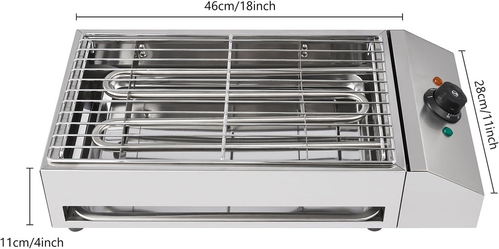Electric Grill with Adjustable Temperature Control 572°F, 110V 1800W, Nonstick Cooking Surface M4615