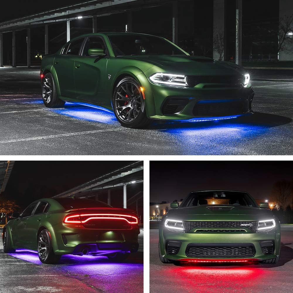 4pc Multi-Color LED Underbody Lighting Kit with Control Box & Remote Q417