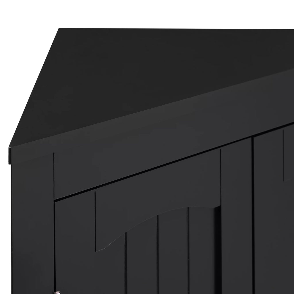 Free Standing Corner Storage Cabinet with Doors and Shelves Q901017