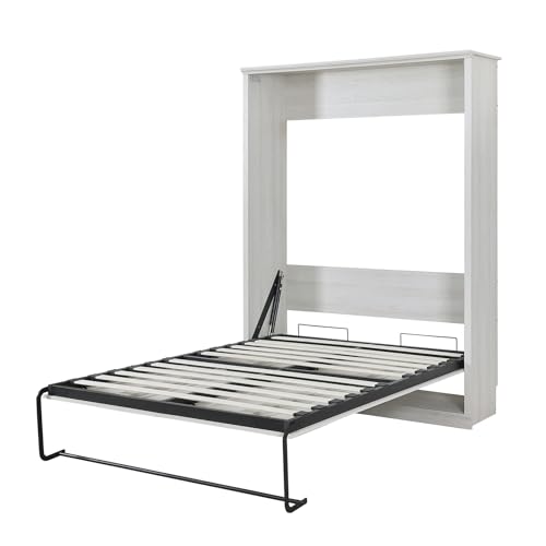 Rustic White Queen Size Solid Wood Murphy Bed V95838