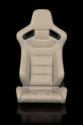 Beige Leatherette Racing Seats Pair M740842