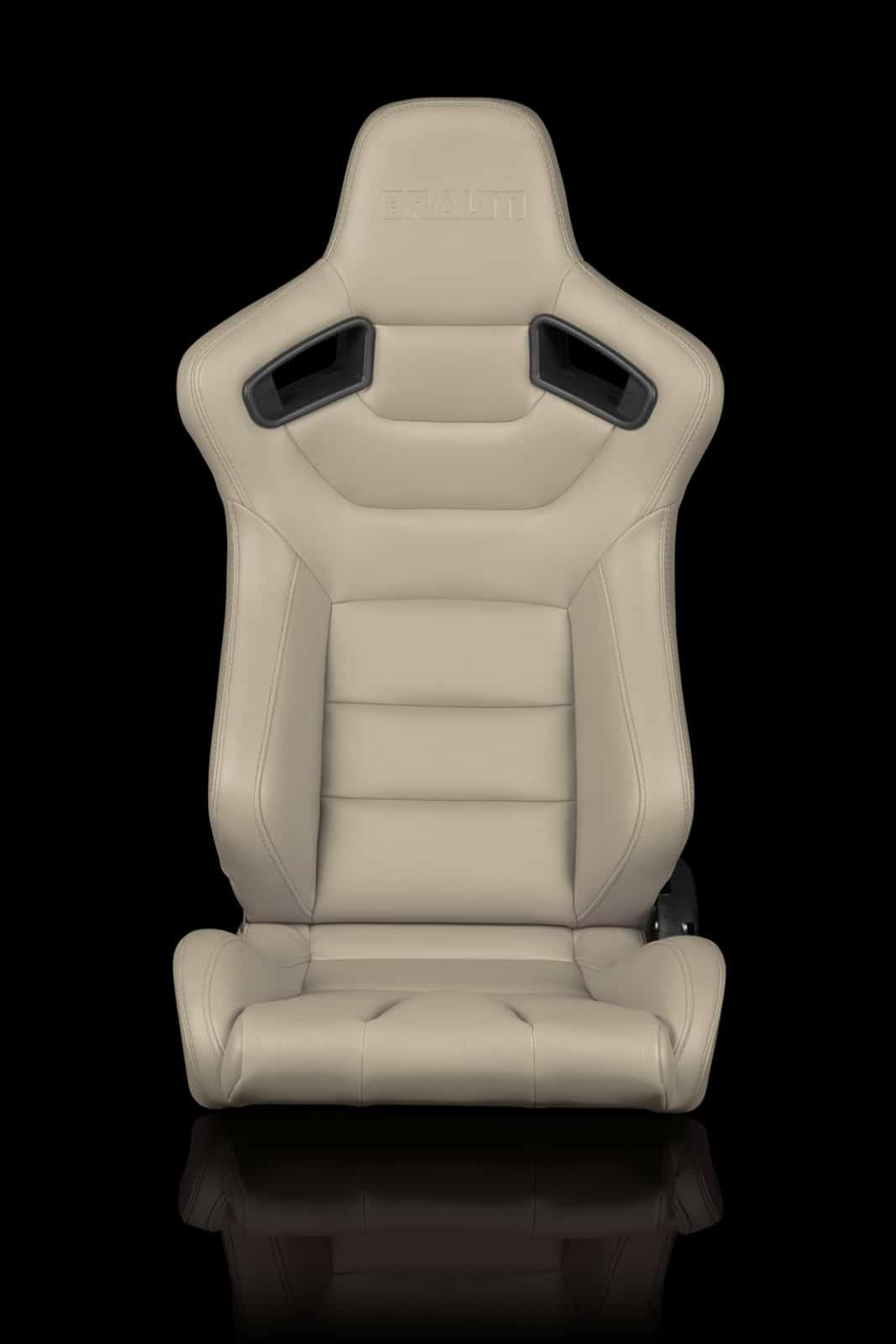 Beige Leatherette Racing Seats Pair M740842