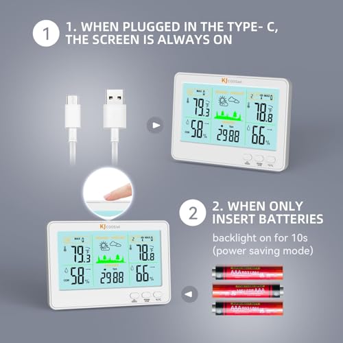 Black Wireless Thermometer Hygrometer Weather Station U29083
