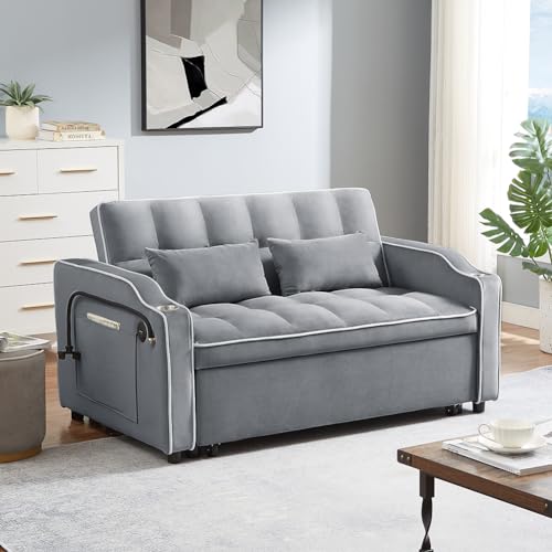 3-in-1 Velvet Convertible Sleeper Sofa Bed B3020