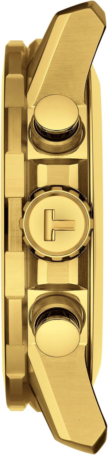 316L Stainless Steel case with Yellow Gold PVD Coating Quartz Watches, Grey, Stainless Steel A209
