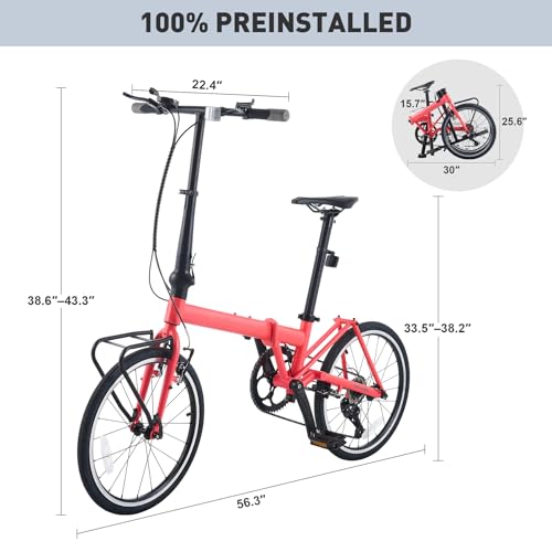 20 Inch 7 Speed Lightweight Folding Bike E915483