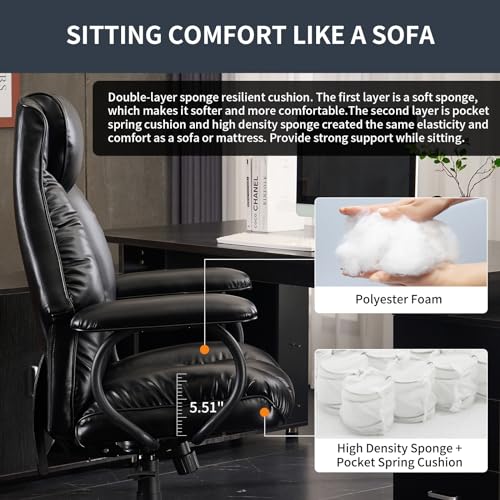 Dark Brown High Back Ergonomic PU Leather Office Chair J520