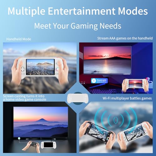 Handheld Retro Gaming Console 5.48” AMOLED Display Android 14 8K TV Output Portable Video Game Console White 512G Y2120