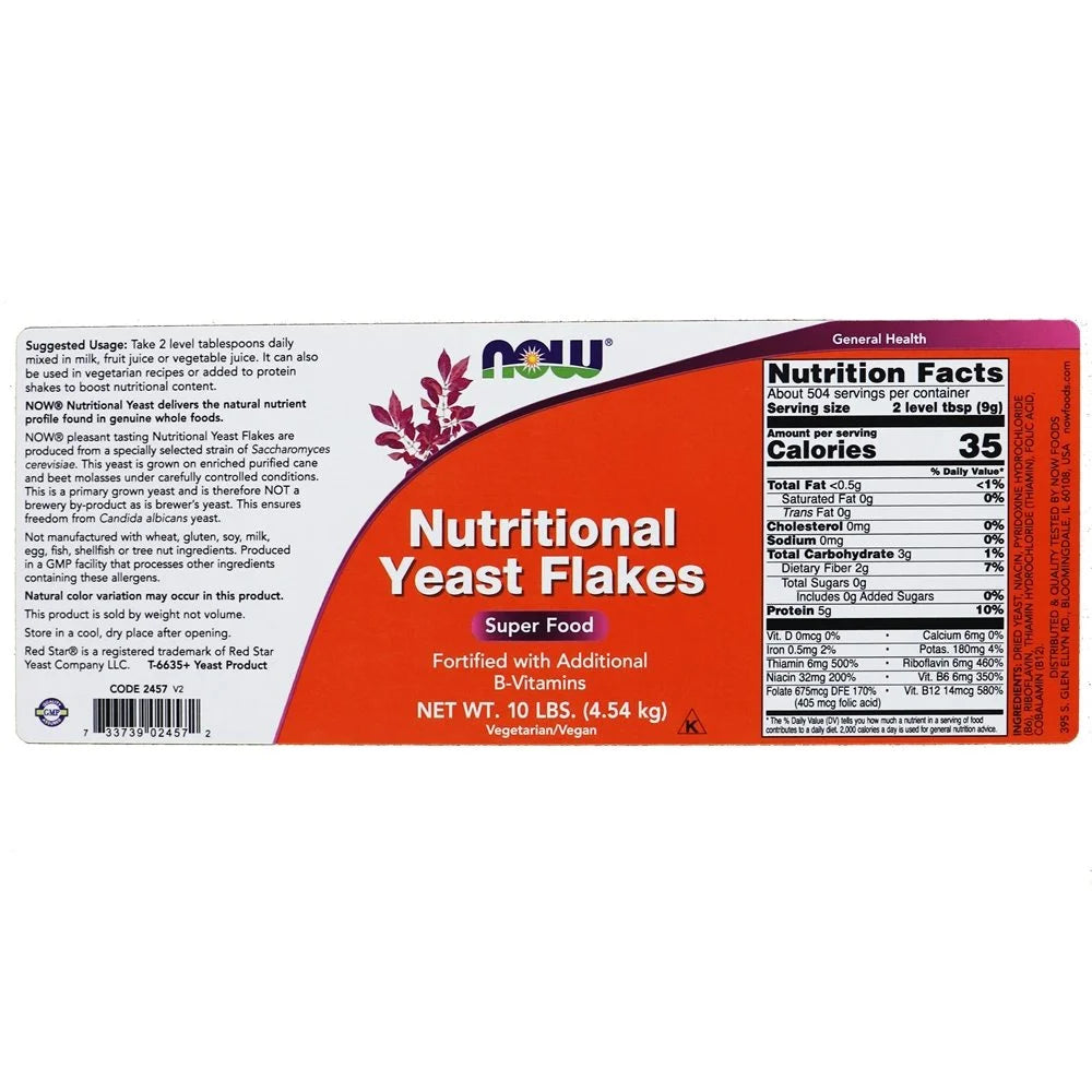 Nutritional Yeast Flakes 10-Pounds Fortified B-Vitamins Supplement J6668