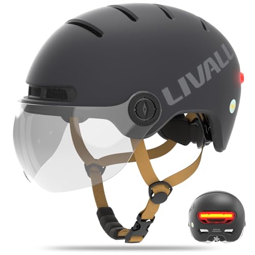Smart Bike Helmet with LED Lights & Removable Visor G14670