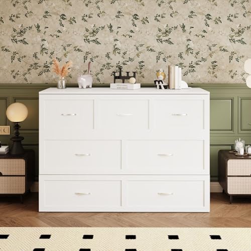 White Full Size Murphy Bed Cabinet Bed with Charging Station and Drawer O347