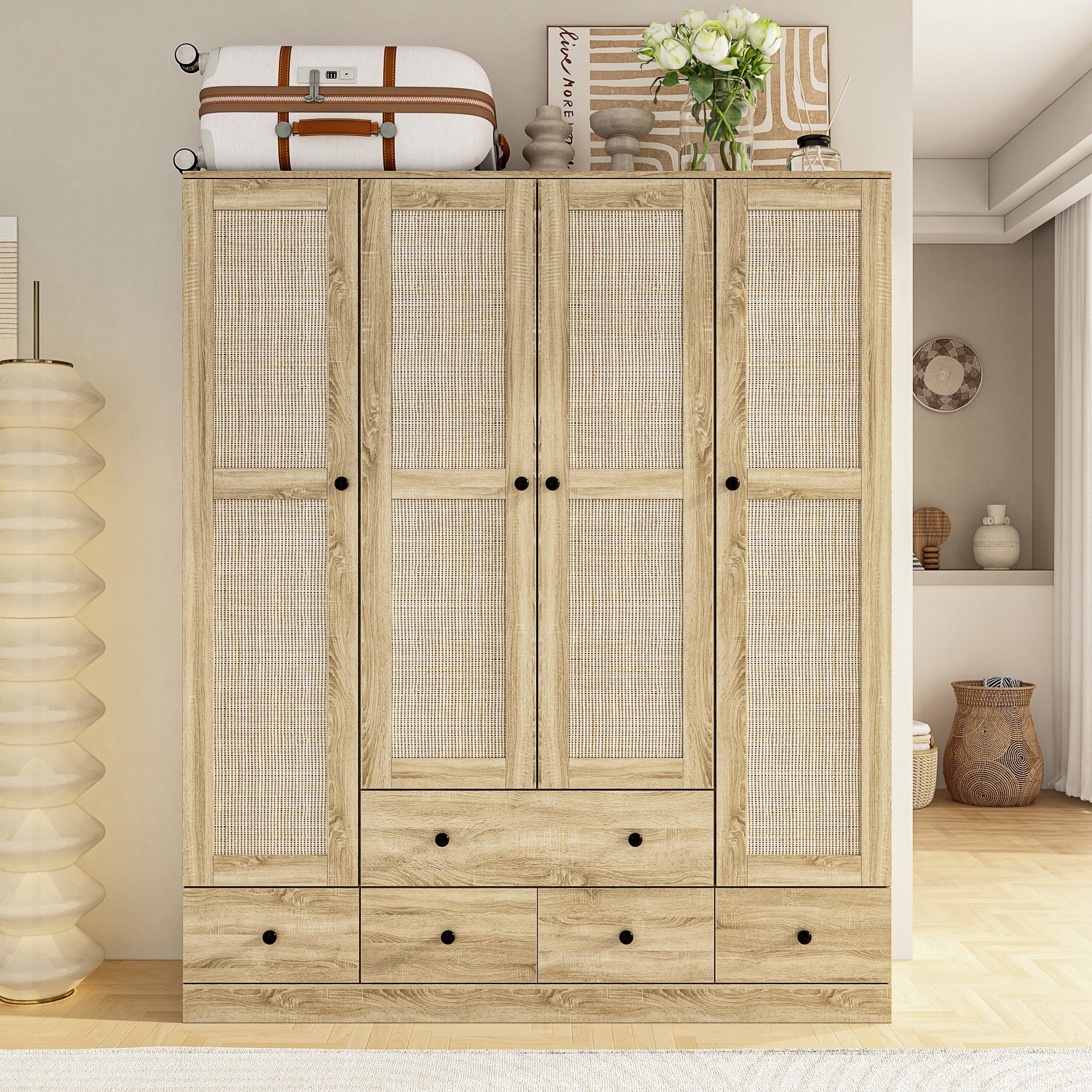 White Freestanding Wardrobe Cabinet A539344