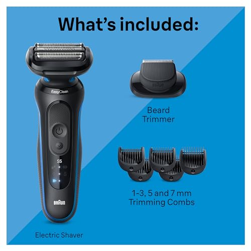 Black 5 Piece Set Electric Foil Shaver with Beard Trimmer H69898