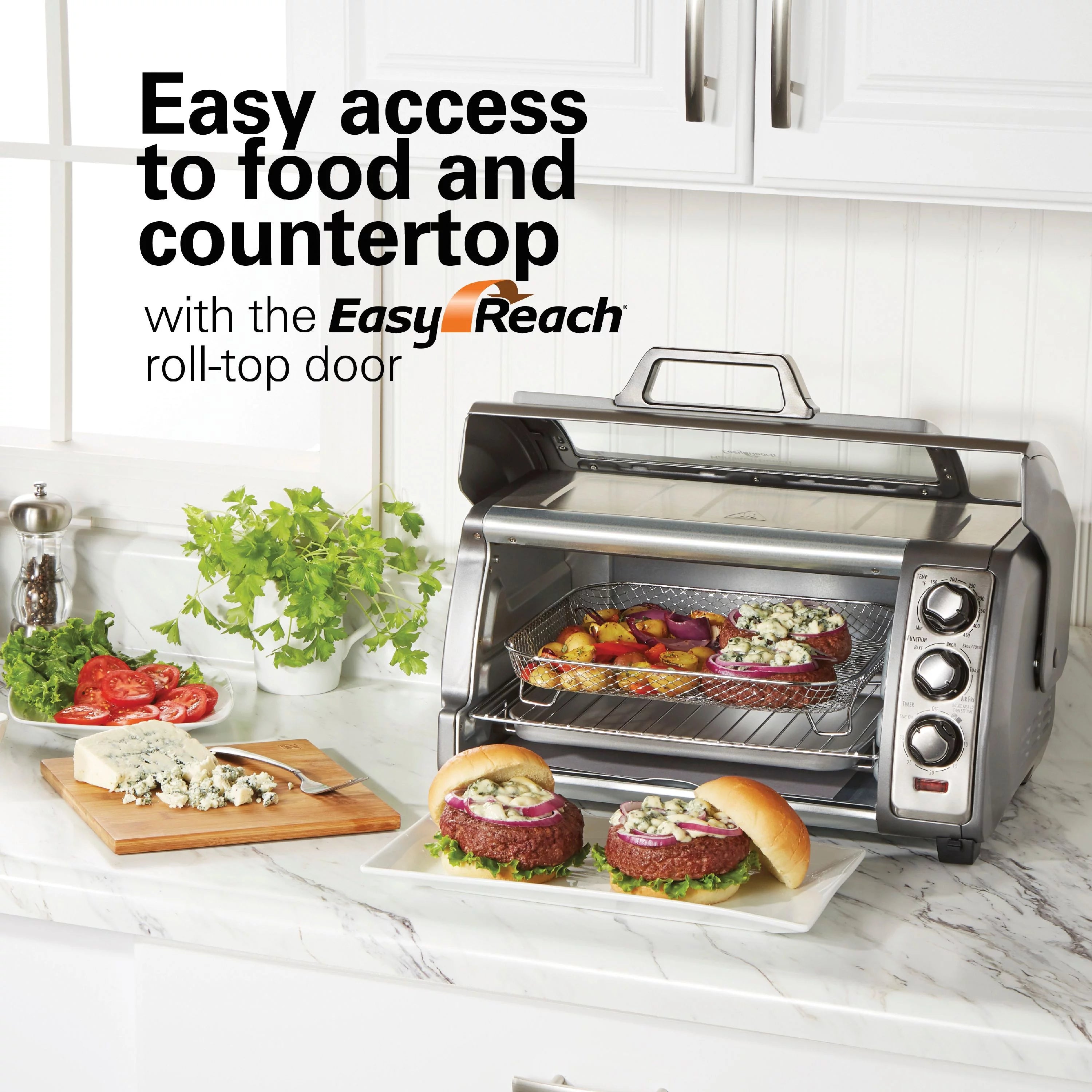 Sure-Crisp Air Fryer Toaster Oven, 6 Slice, Stainless Steel D11761
