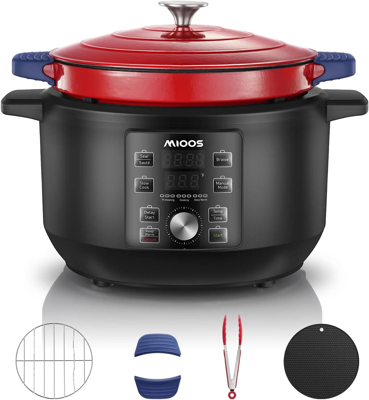 Red Enameled Cast Iron Dutch Oven 6 Qt Q61312