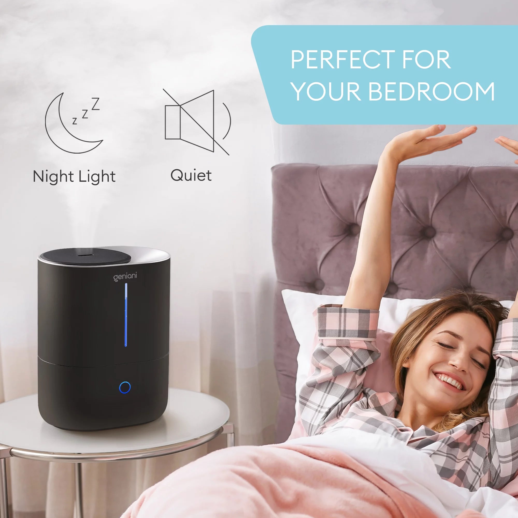 White Ultrasonic Cool Mist Humidifier & Diffuser P1522