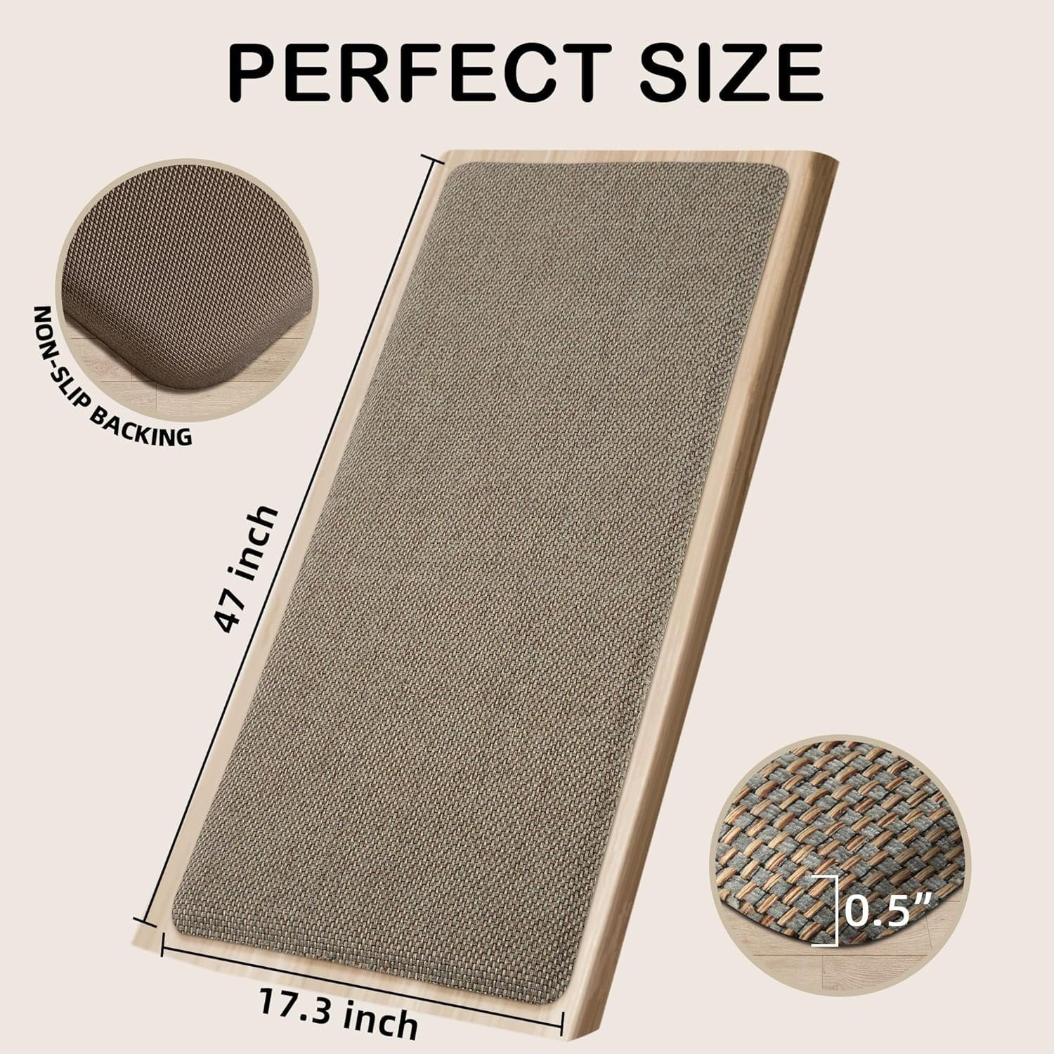 Grey/Green 17.3"x47" Anti-Fatigue Non Slip Kitchen Mat P962067