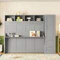 Queen Size Murphy Bed Wall Bed with Closet and Drawers Q8254
