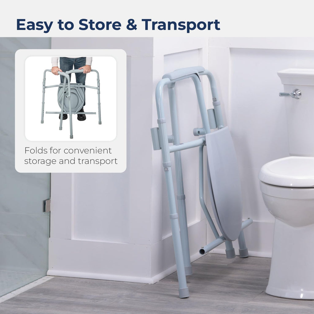 Gray Bariatric Commode Chair with Arms N751