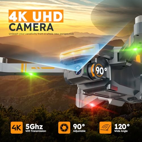 Dark Gray 4K Camera Drone with Brushless Motor, Follow Me Mode, Auto Return, Foldable RC Quadcopter B7067