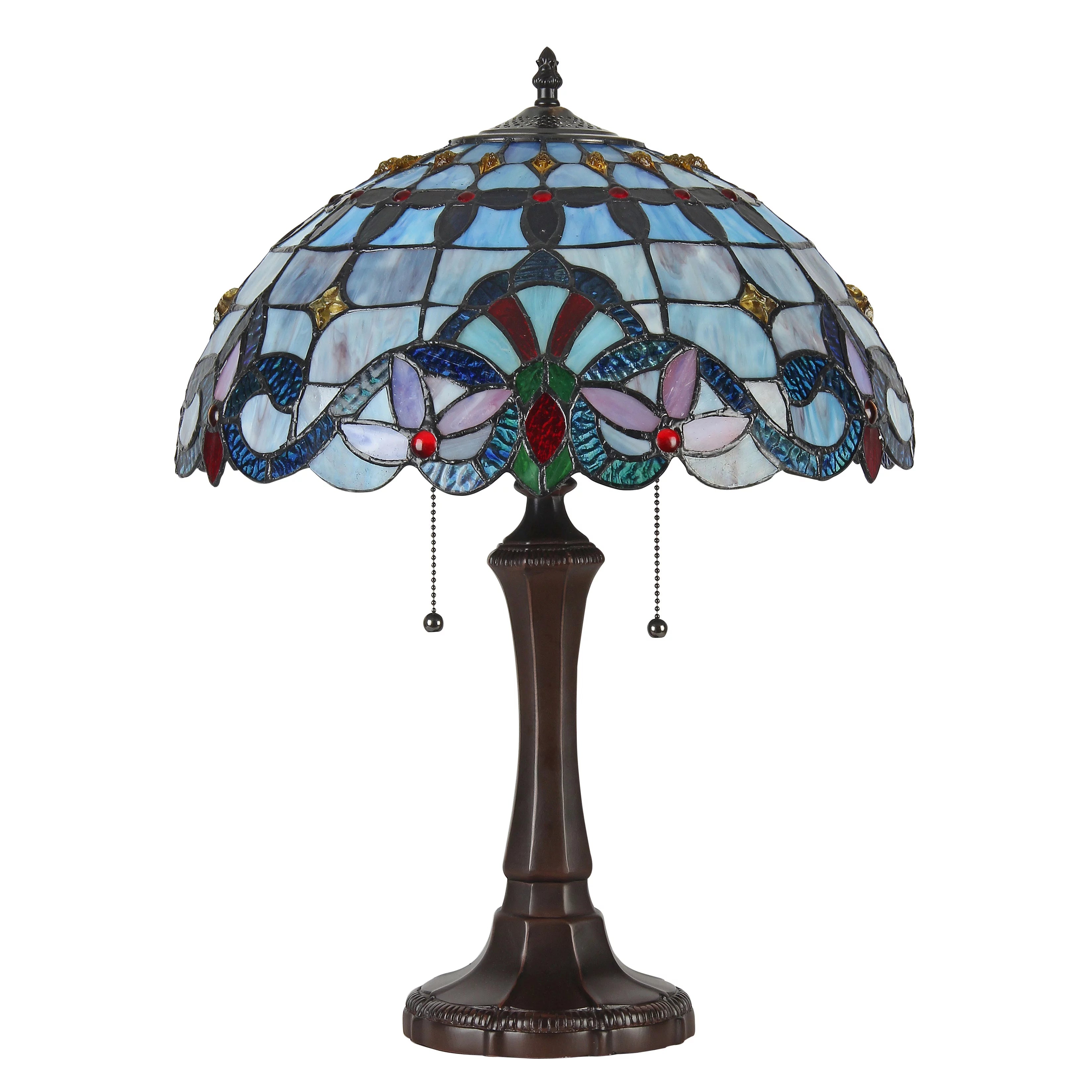 Tiffany-Style 2 Light Victorian Table Lamp 16" Shade R669547