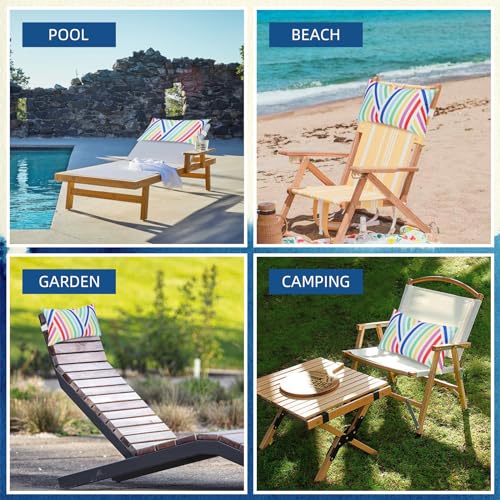 Yellow Blue Flower Waterproof Outdoor Lounge Pillow Set of 2 N831