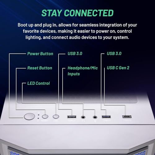 White Gaming PC Desktop, AMD Ryzen 5 3600 3.6GHz, 3060 12GB, 16GB DDR4 3200, 1TB SSD, 600W Gold PSU, Windows 10 Home 64-bit, AC WiFi Q318365