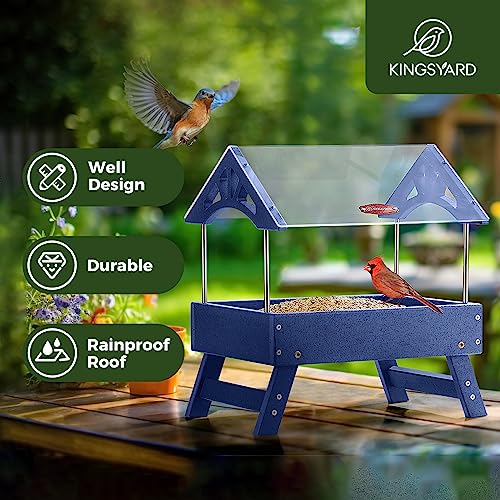 Brown Recycled Plastic Platform Bird Feeder, 5 LBS Large Capacity L52907
