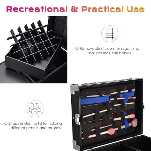 Black Rolling Manicure Table with 4 Drawers O75887