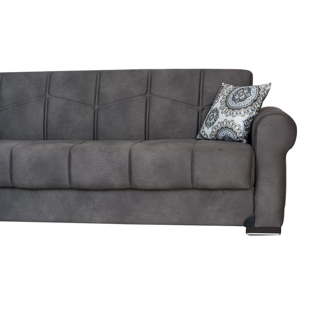 Gray Tufted Back Sofa Bed S87036