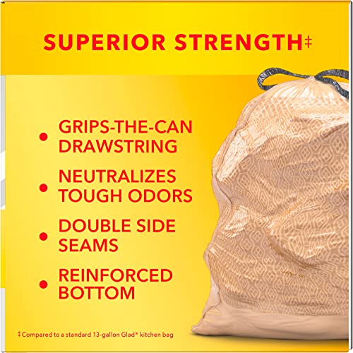 45 Count 13 Gallon Tall Kitchen Drawstring Garbage Bags V547
