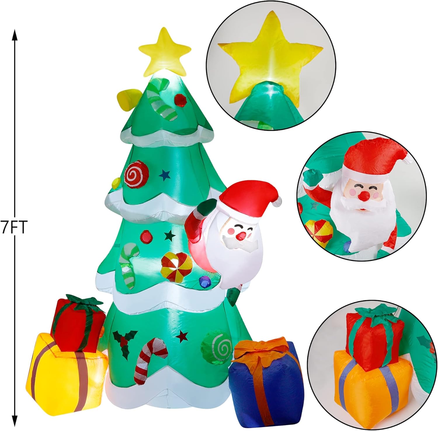 7 FT Inflatable Christmas Tree with LED Lights S156573