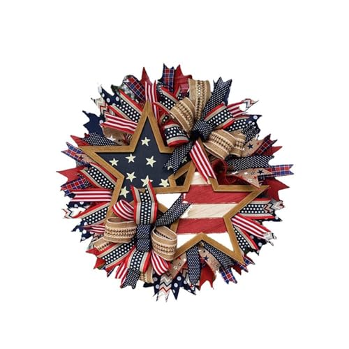 Patriotic Wreath with Red White Blue E626