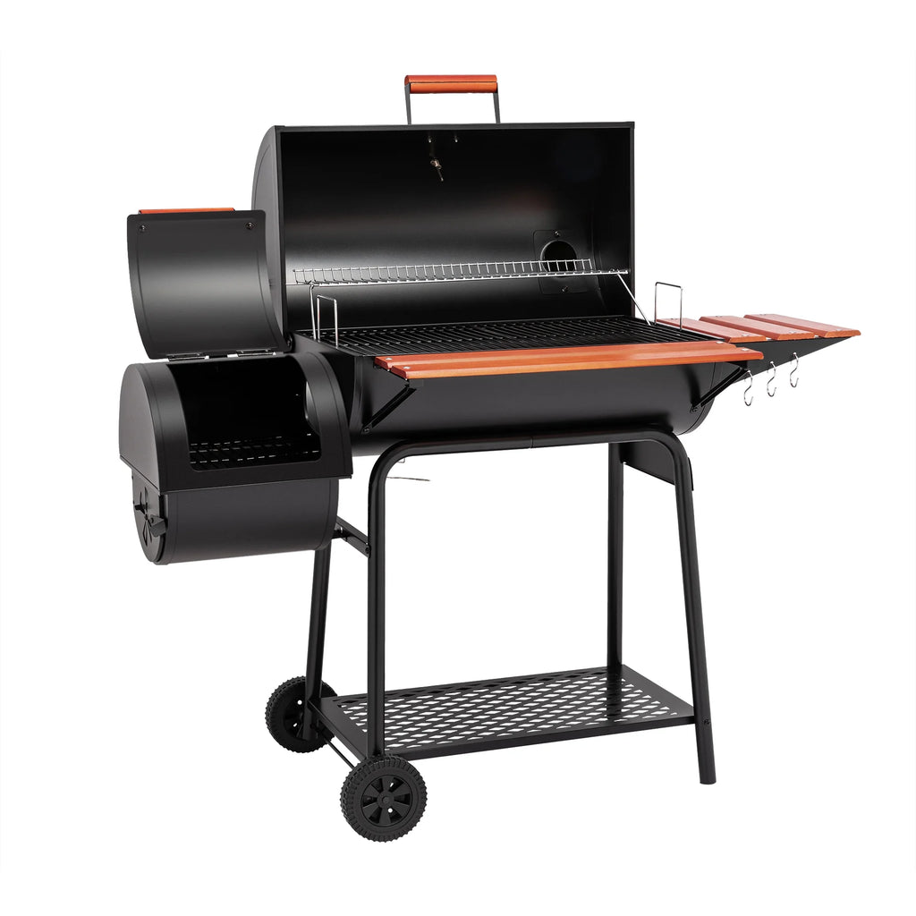 30" Barrel Charcoal Grill with Offset Smoker I736