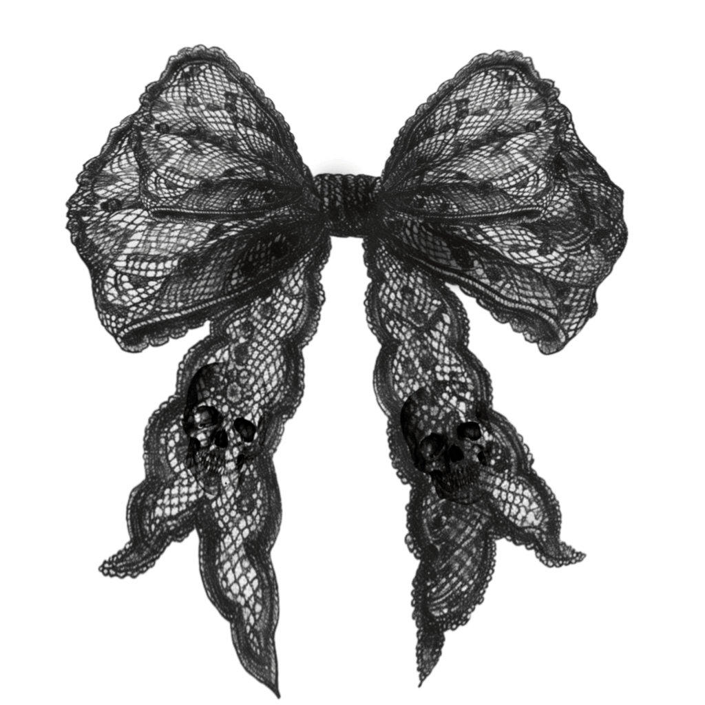 Black Lace Bow Graphic Pullover - FINAL SALE