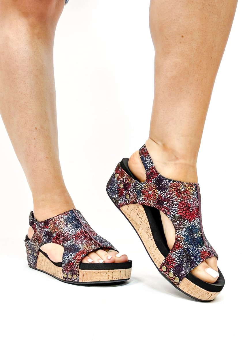 Corky's Black Washed Floral Volta II Sandals
